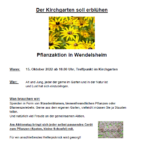 Read more about the article Der Kirchgarten soll erblühen – Pflanzaktion in Wendelsheim