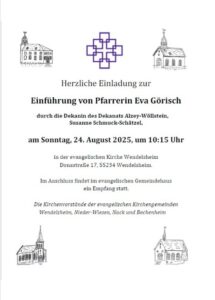 Mehr über den Artikel erfahren Einführungsgottesdienst von Pfrin. Görisch am 24.08.2025